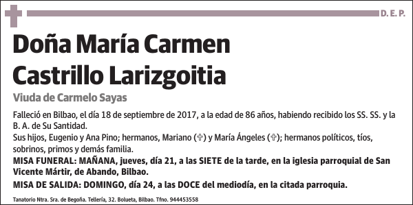 María Carmen Castrillo Larizgoitia