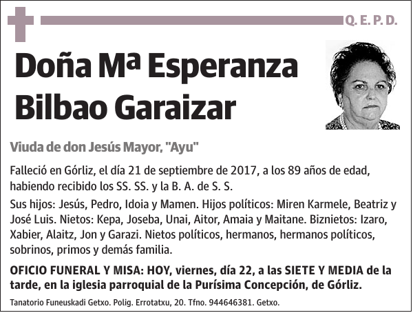 Mª Esperanza Bilbao Garaizar