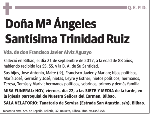 Mª Ángeles Santísima Trinidad Ruiz