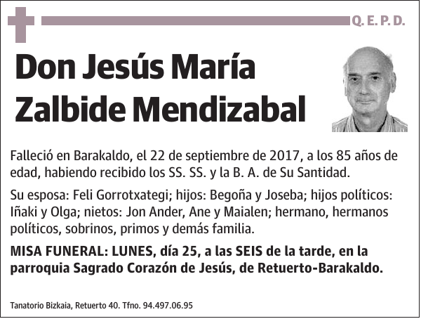 Jesús María Zalbide Mendizabal