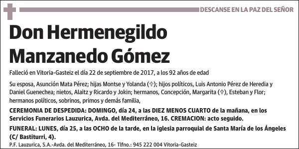 Hermenegildo Manzanedo Gómez