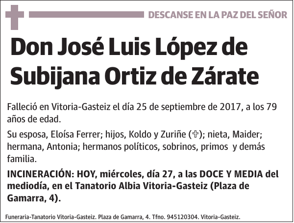 José Luis López de Subijana Ortiz de Zárate