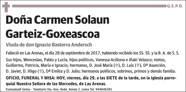 Carmen Solaun Garteiz-Goxeascoa