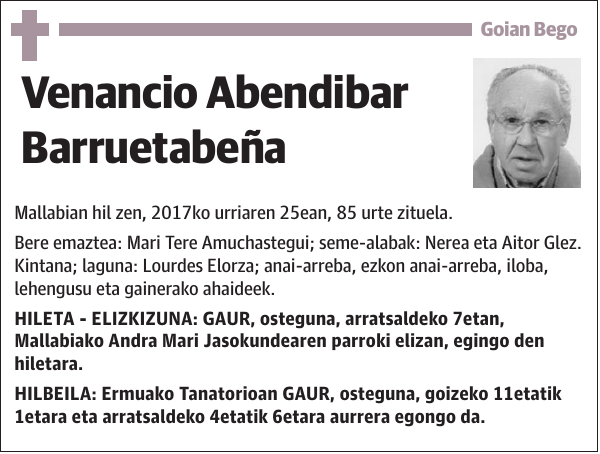 Venancio Abendibar Barruetabeña