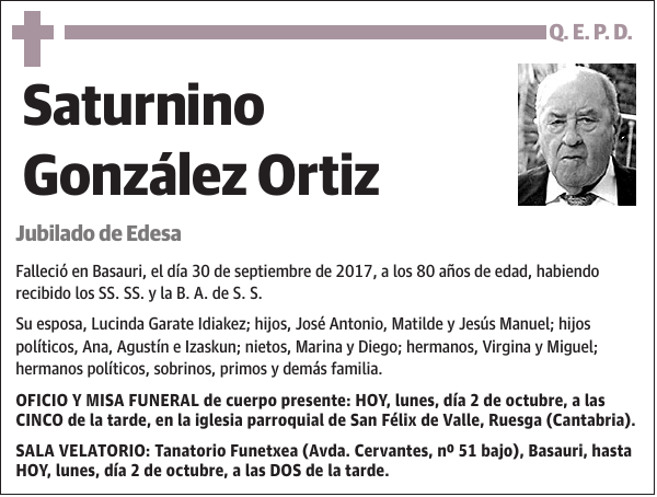 SATURNINO GONZÁLEZ ORTÍZ