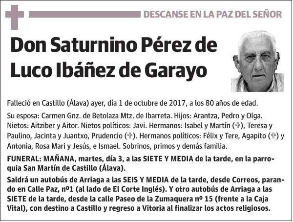 Saturnino Pérez de Luco Ibáñez de Garayo