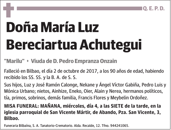 María Luz Bereciartua Achutegui