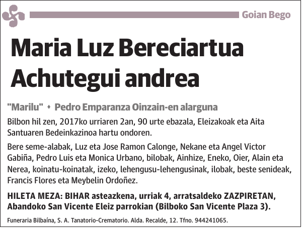 María Luz Bereciartua Achutegui