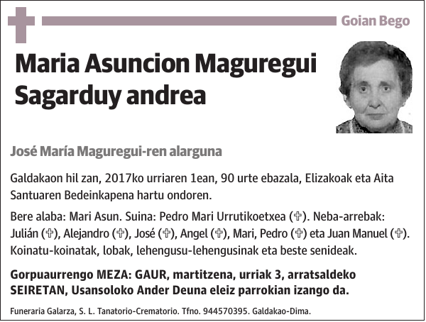 Maria Asuncion Maguregui Sagarduy