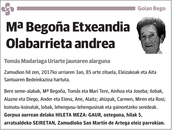 Mª Begoña Etxeandia Olabarrieta