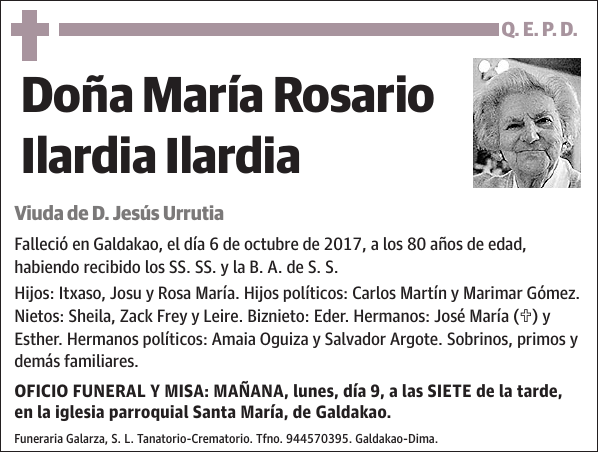 María Rosario Ilardia Ilardia