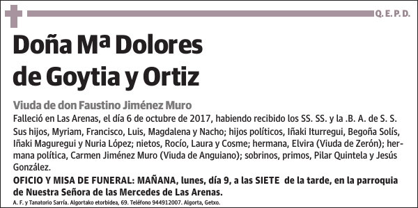 Mª Dolores de Goytia y Ortiz