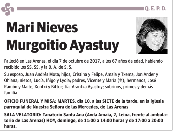 Mari Nieves Murgoitio Ayastuy