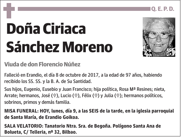 Ciriaca Sánchez Moreno