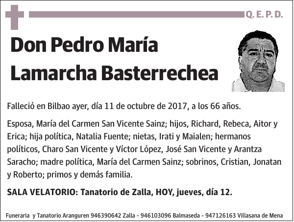 Pedro María Lamarcha Basterrechea