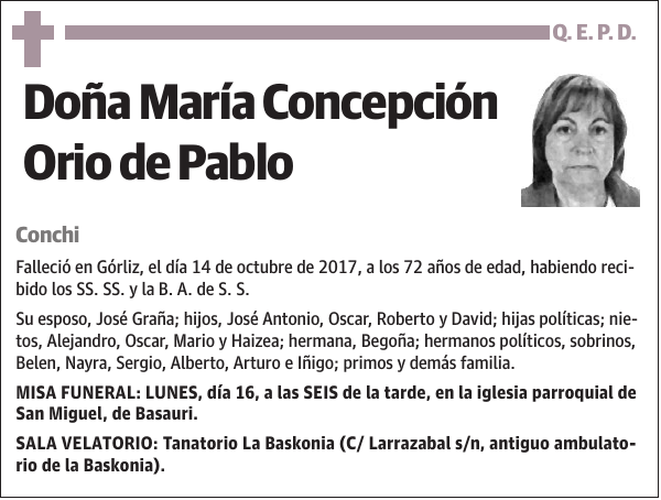 María Concepción Orio de Pablo