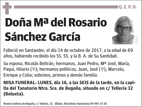 Mª del Rosario Sánchez García