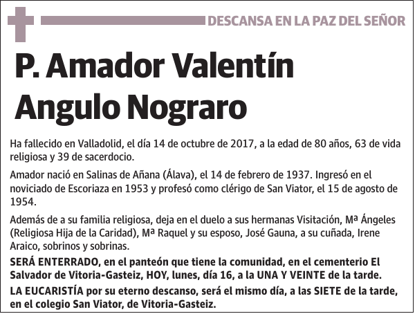 P. Amador Valentín Angulo Nograro