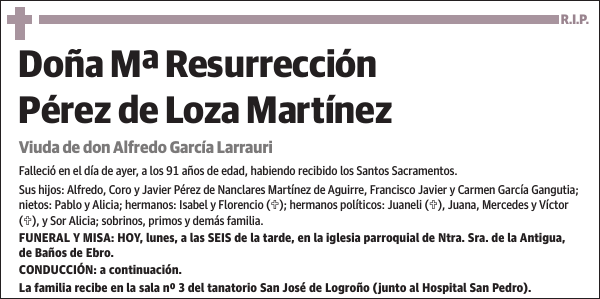 Mª Resurrección Pérez de Loza Martínez