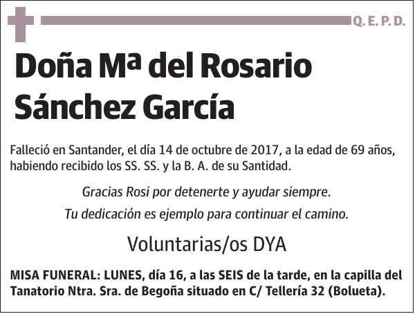 Mª del Rosario Sánchez García