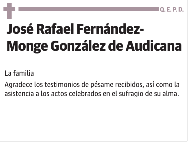 José Rafael Fernández- Monge González de Audicana