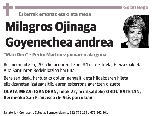 Milagros Ojinaga Goyenechea