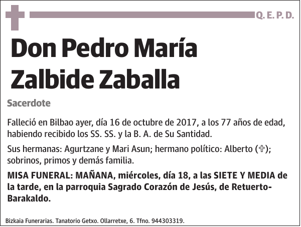 Pedro María Zalbide Zaballa