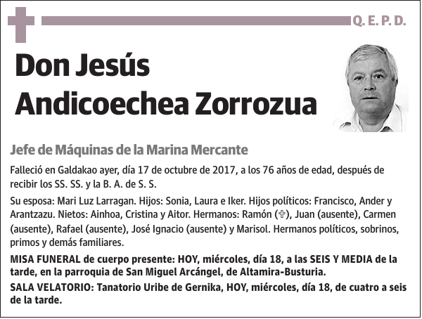 Jesús Andicoechea Zorrozua