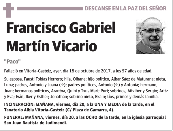 Francisco Gabriel Martín Vicario