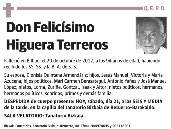 Felicísimo Higuera Terreros