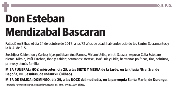 Esteban Mendizabal Bascaran