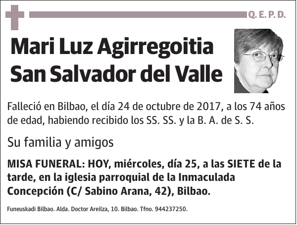 Mari Luz Agirregoitia San Salvador del Valle