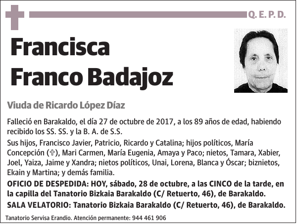 Francisca Franco Badajoz