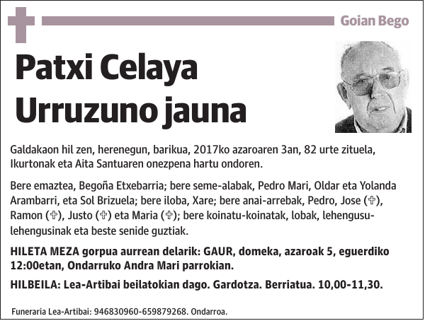 Patxi Celaya Urruzuno