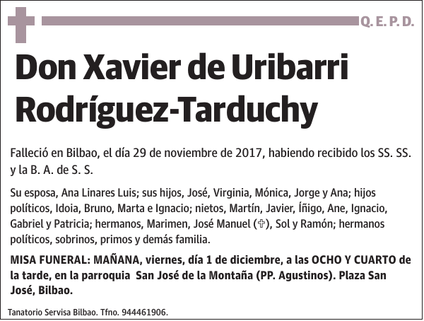 Xavier de Uribarri Rodríguez-Tarduchy