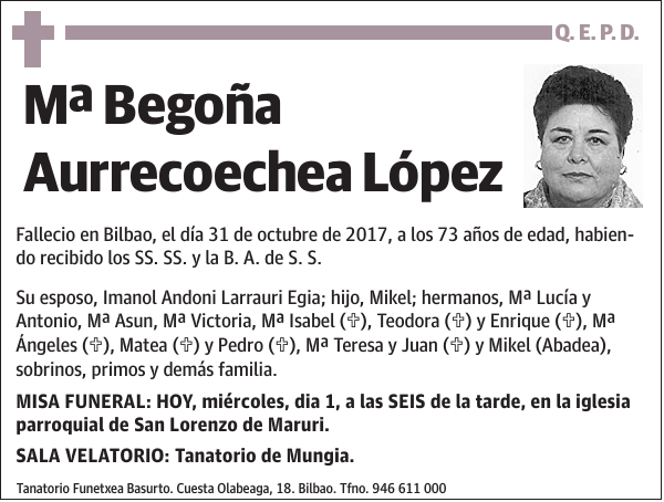 Mª Begoña Aurrecoechea López