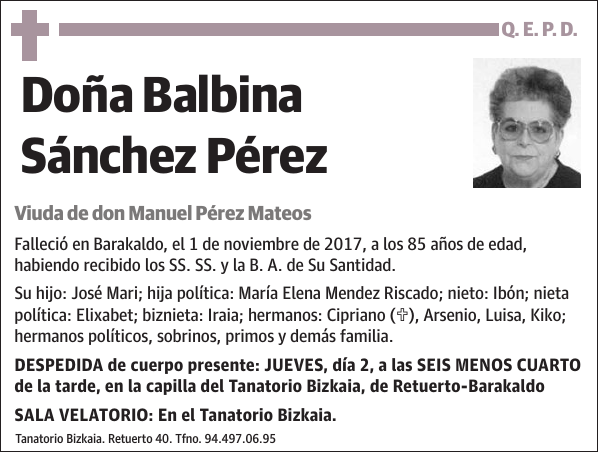 Balbina Sánchez Pérez