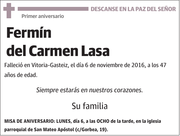 Fermín del Carmen Lasa