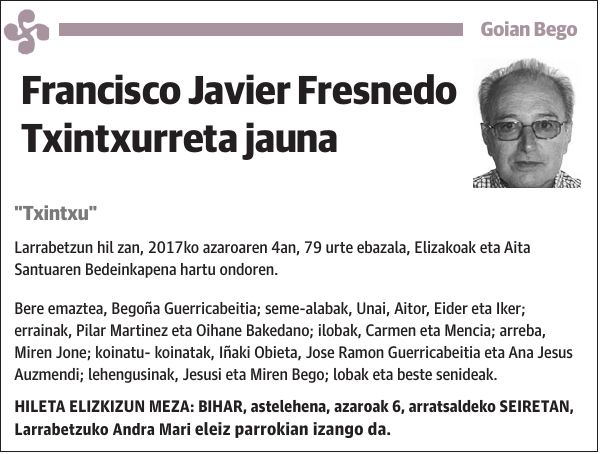 Francisco Javier Fresnedo Txintxurreta