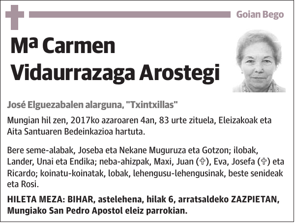 Mª Carmen Vidaurrazaga Arostegi