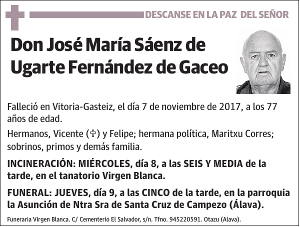 José María Sáenz de Ugarte Fernández de Gaceo