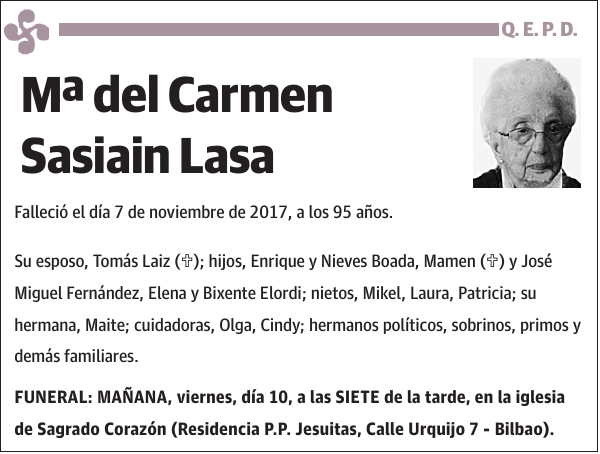 Mª del Carmen Sasiain Lasa