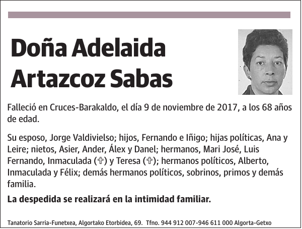 Adelaida Artazcoz Sabas