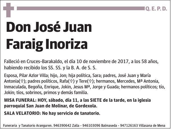 José Juan Faraig Inoriza