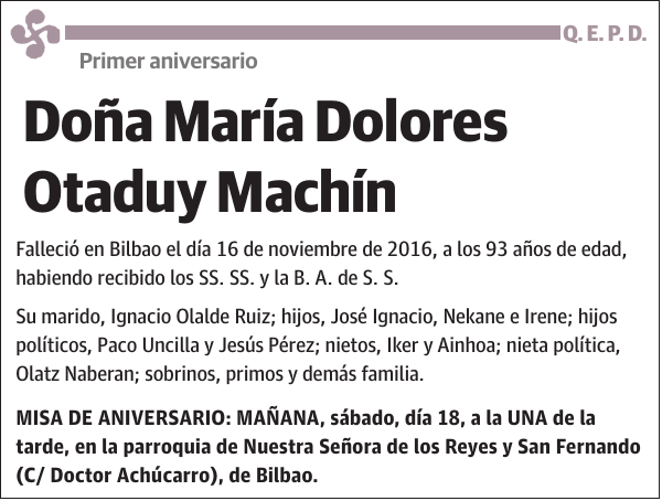 María Dolores Otaduy Machín