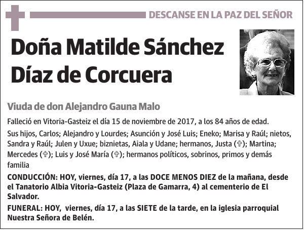 Matilde Sánchez Díaz de Corcuera