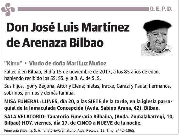 José Luis Martínez de Arenaza Bilbao