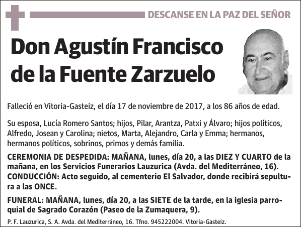 Agustín Francisco de la Fuente Zarzuelo