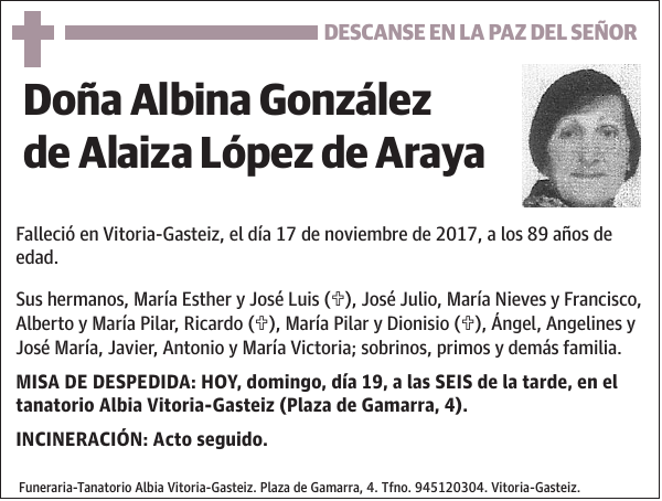 Albina González de Alaiza López de Araya