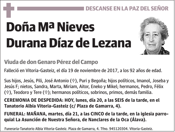 Mª Nieves Durana Díaz de Lezana